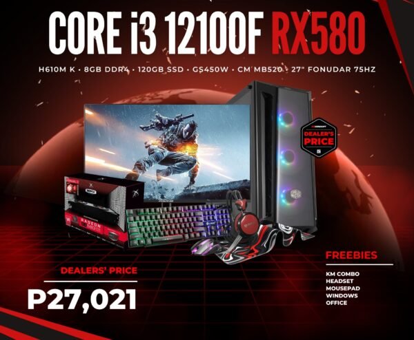 CORE I3 12100F RX580